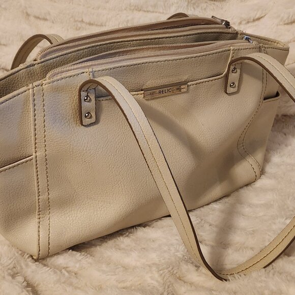 Relic Ivory Leather Shoulder Tote Handbag – Medium Size - Picture 3 of 10